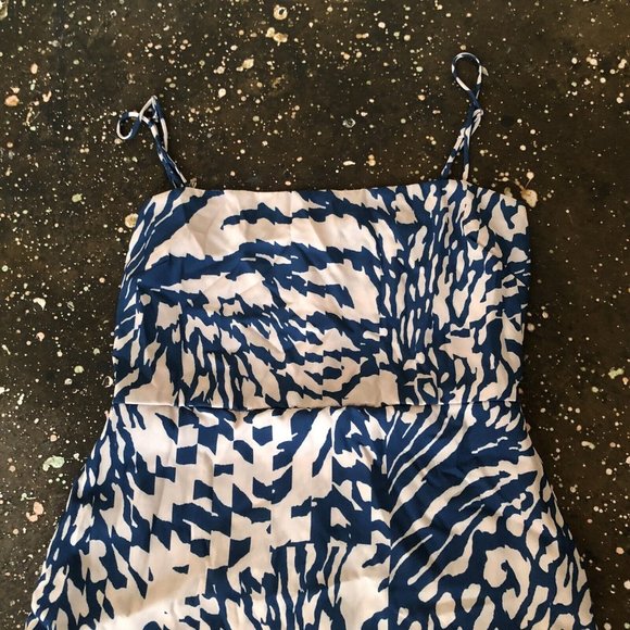 RESA Odi Mini Dress Capri Blue White Smocked Back - Picture 7 of 8